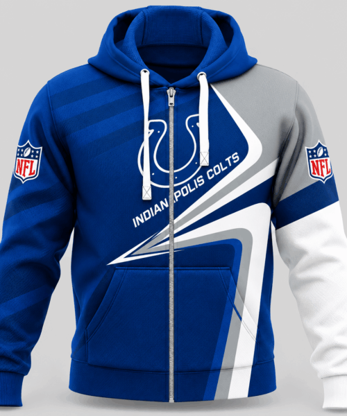 Indianapolis Colts NFL Swoosh Wave Zip Hoodie