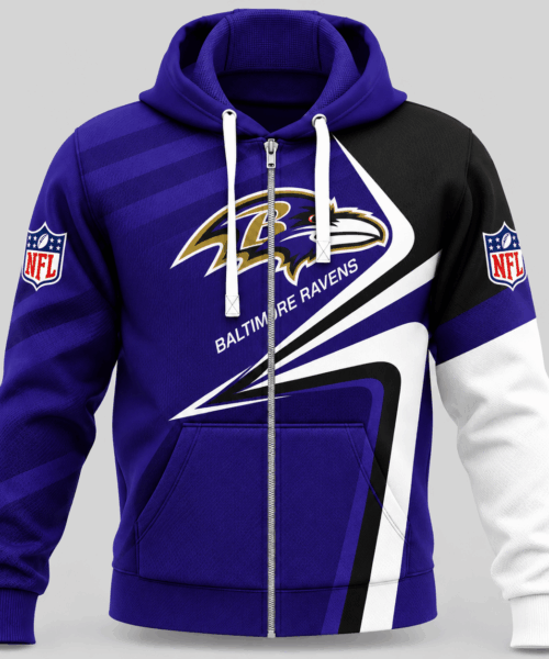 Baltimore Ravens NFL Swoosh Wave Zip Hoodie