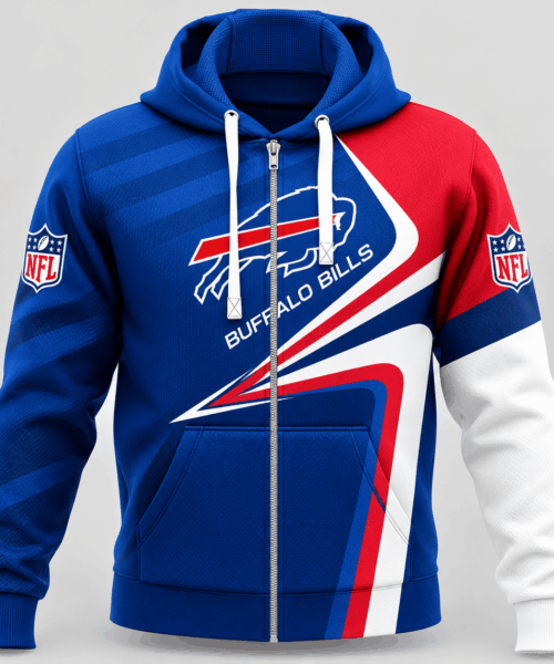 Buffalo Bills NFL Swoosh Wave Zip Hoodie