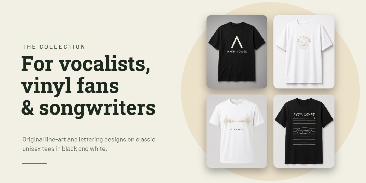 Oakridgefanwear collection – vocal, vinyl and songwriter tees